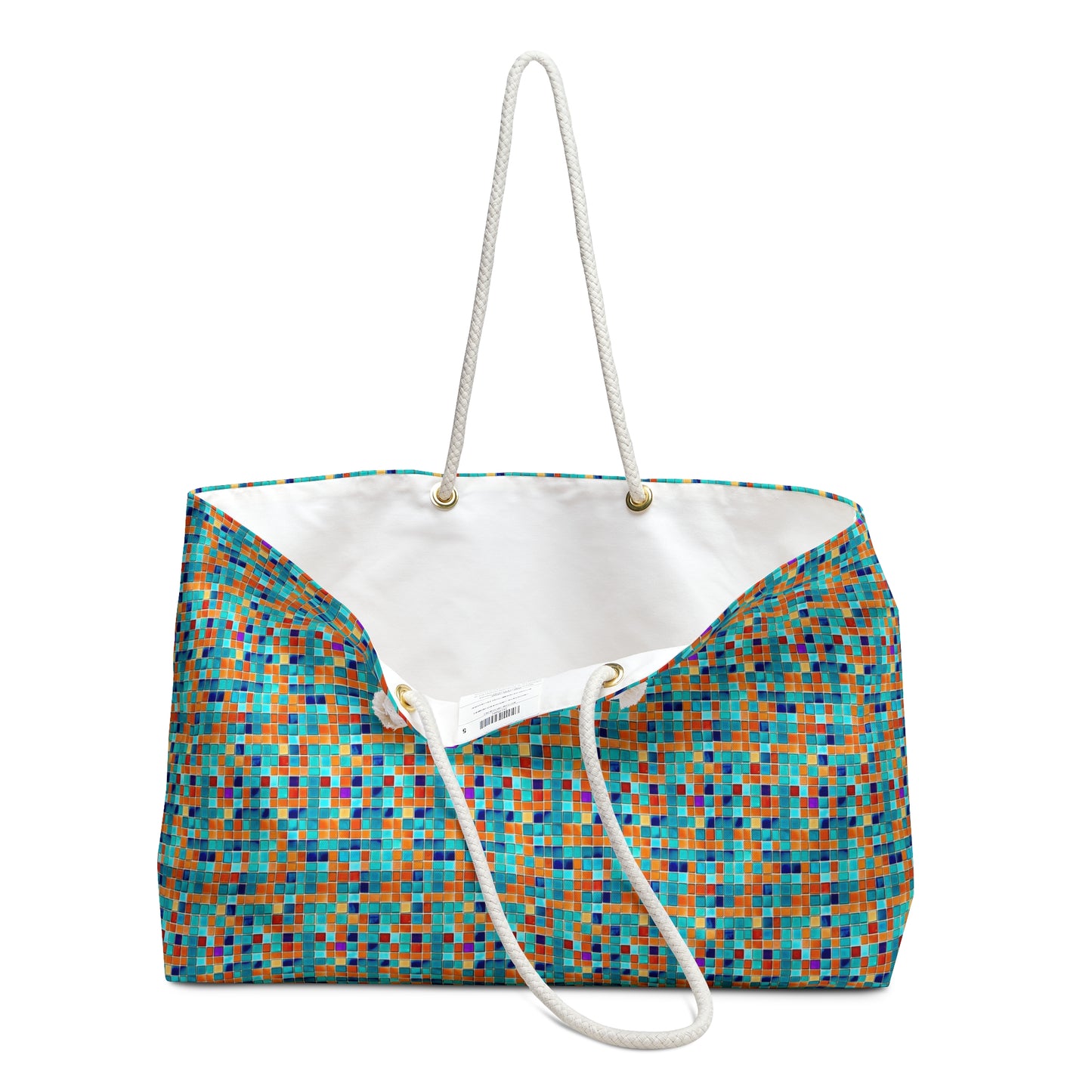 Fall Mosaic Jewel Tile Pattern Shopper Market Weekender Bag