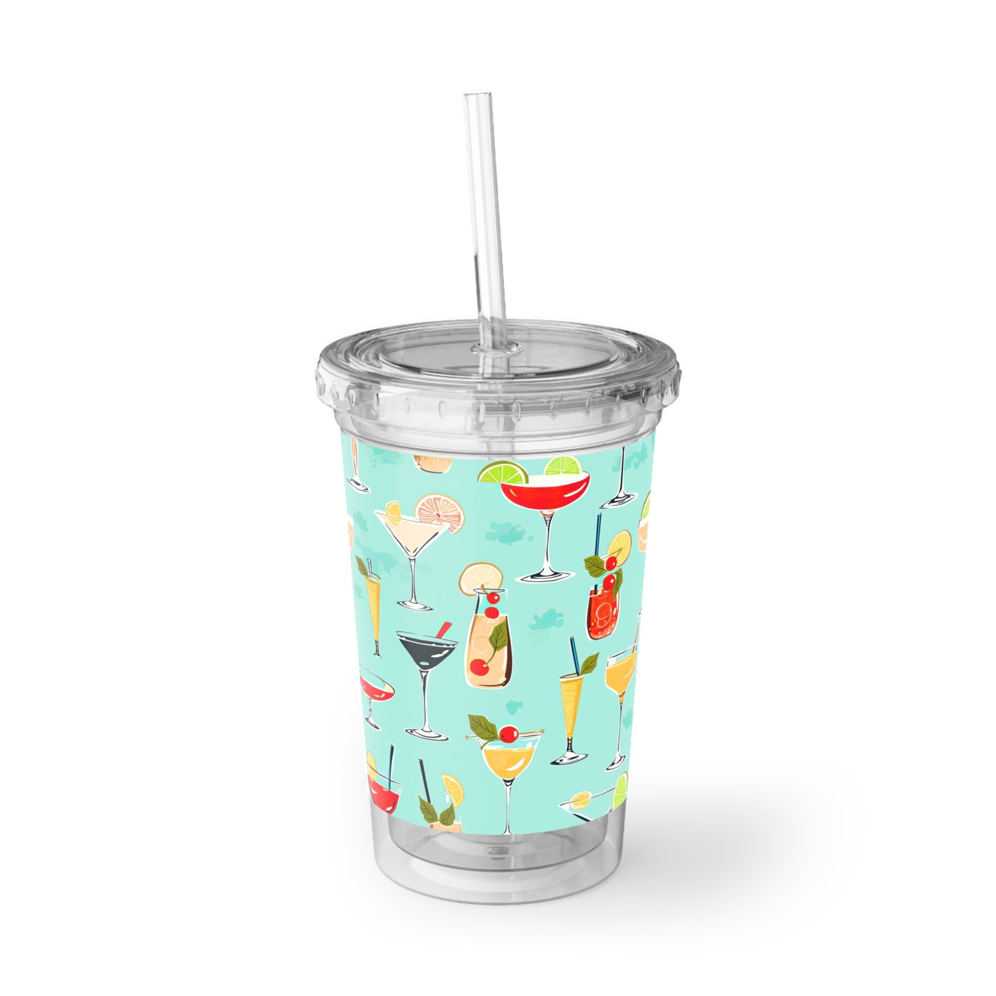 Seaside Coastal Cocktails Midcentury Modern Pattern Entertaining Party Beverage Travel Suave Acrylic Cup