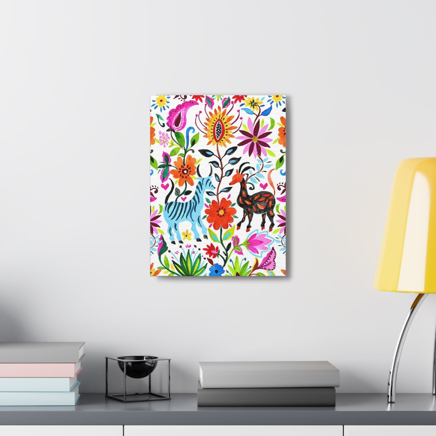 Otomi Festival of Springtime Folklore Floral  Decorative Art Canvas Gallery Wraps