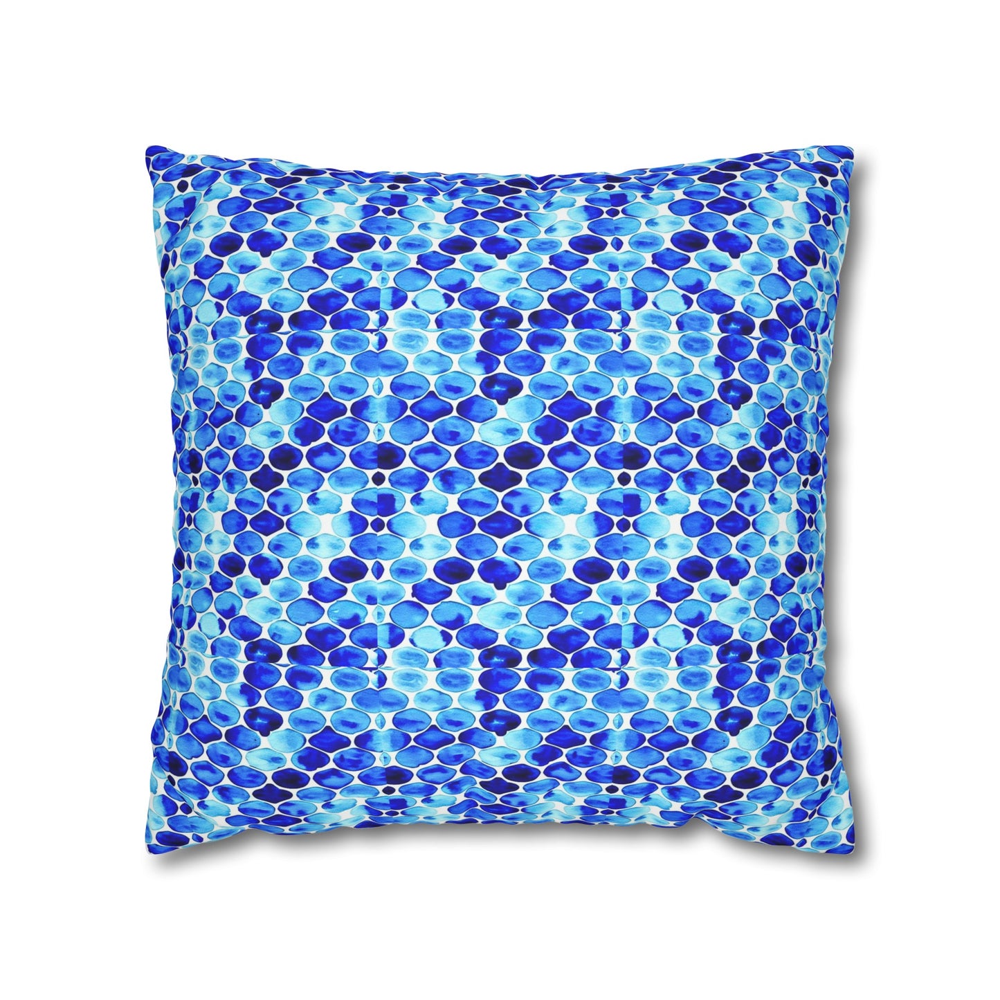 Blue Sea Glass Decorative Square Poly Canvas Pillow Cover