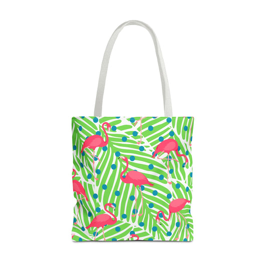 Dancing Pink Flamingos Tote Book  Bag