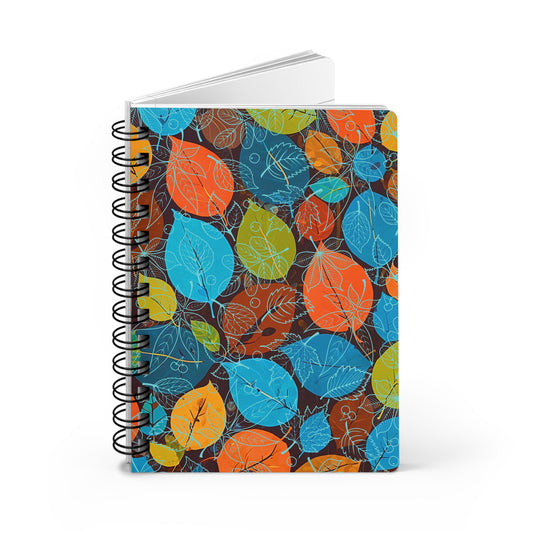 Scattered Leaves Writing Sketch Inspiration Spiral Bound Journal