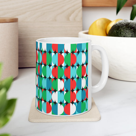 Studio City Midcentury Modern Pattern Hot Beverage Coffee Tea Decorative Ceramic Mug 11oz