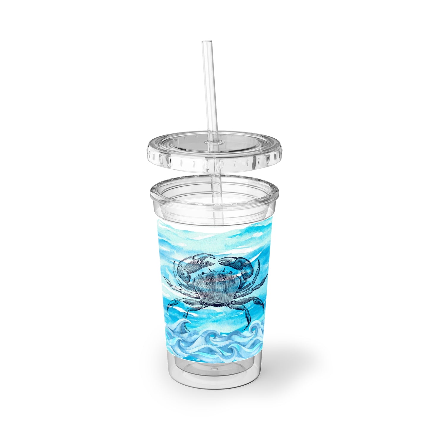 Coastal Summer Crab Cold Beverage Travel Suave Acrylic Cup