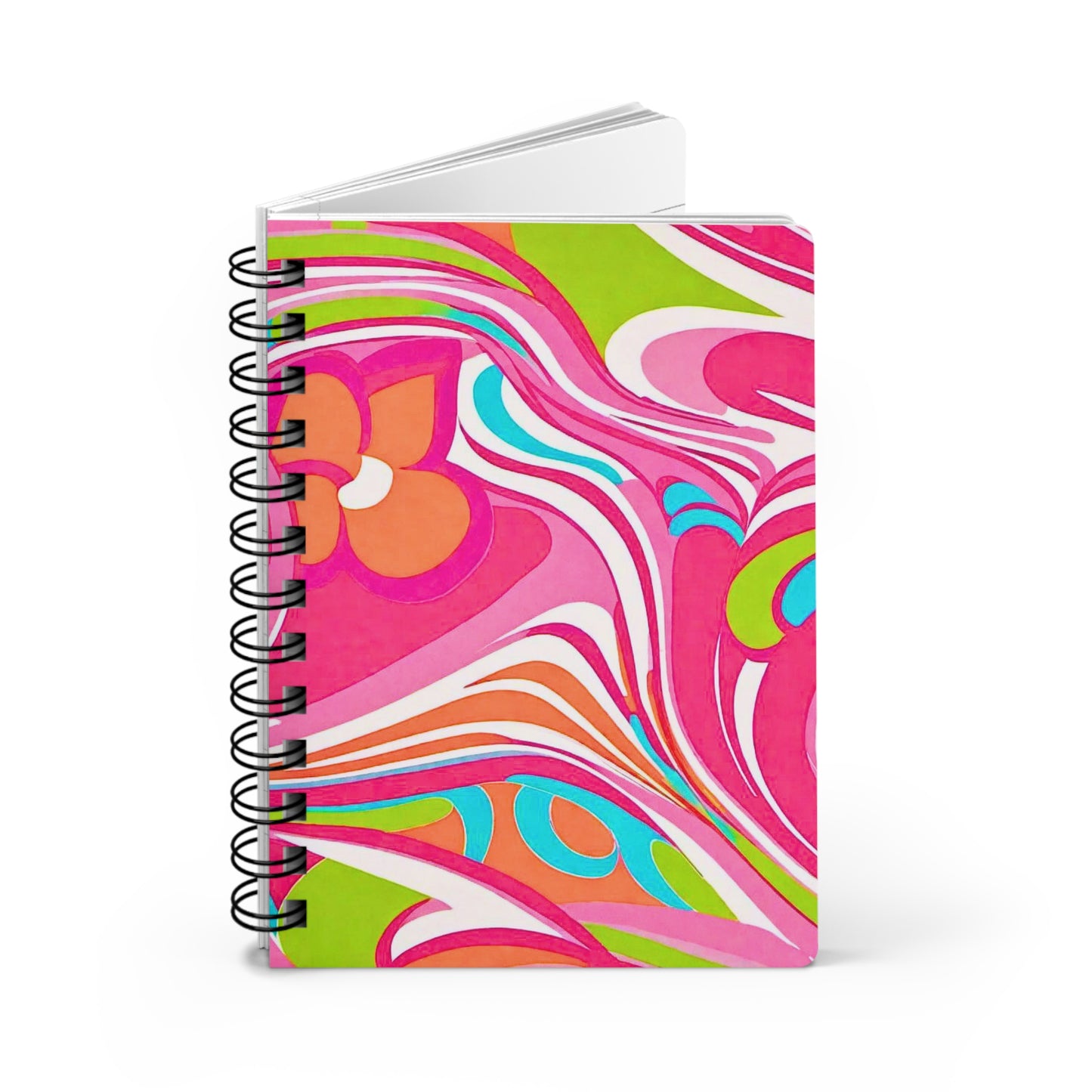 Summer in Florence Italian Disco Fashion Pattern Hot Pink Decorative Travel Writing Art Sketch Spiral Bound Journal