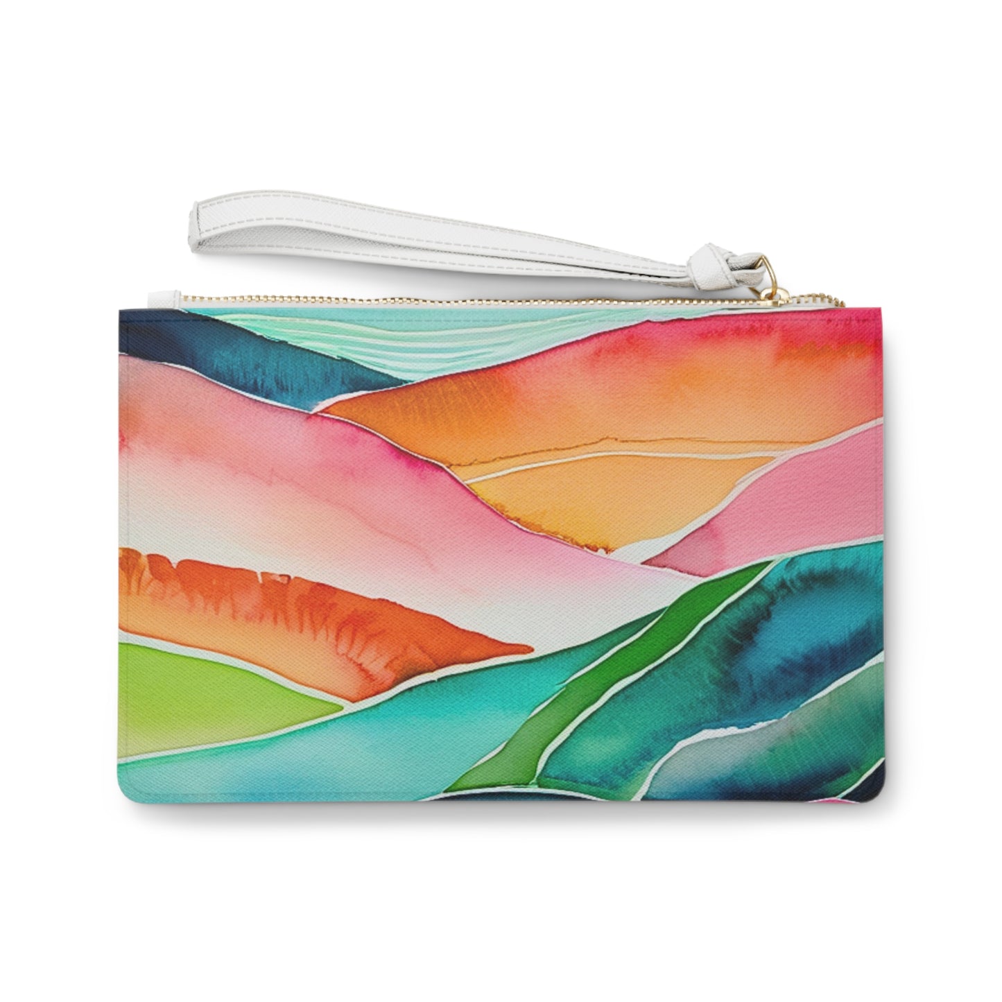 Sunset Sea Meditations Watercolor Landscape Decorative Errands Makeup Evening Pouch Clutch Bag