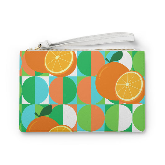 Retro Citrus Midcentury Modern Pattern Errands Pouch Clutch Bag