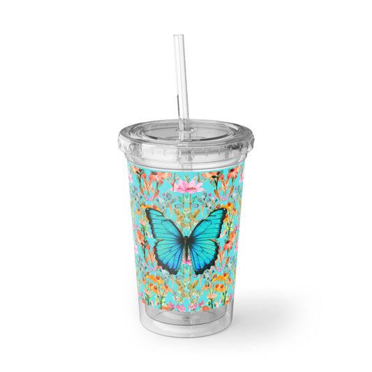Wildflower Fields Turquoise Cold Beverage Suave Acrylic Cup