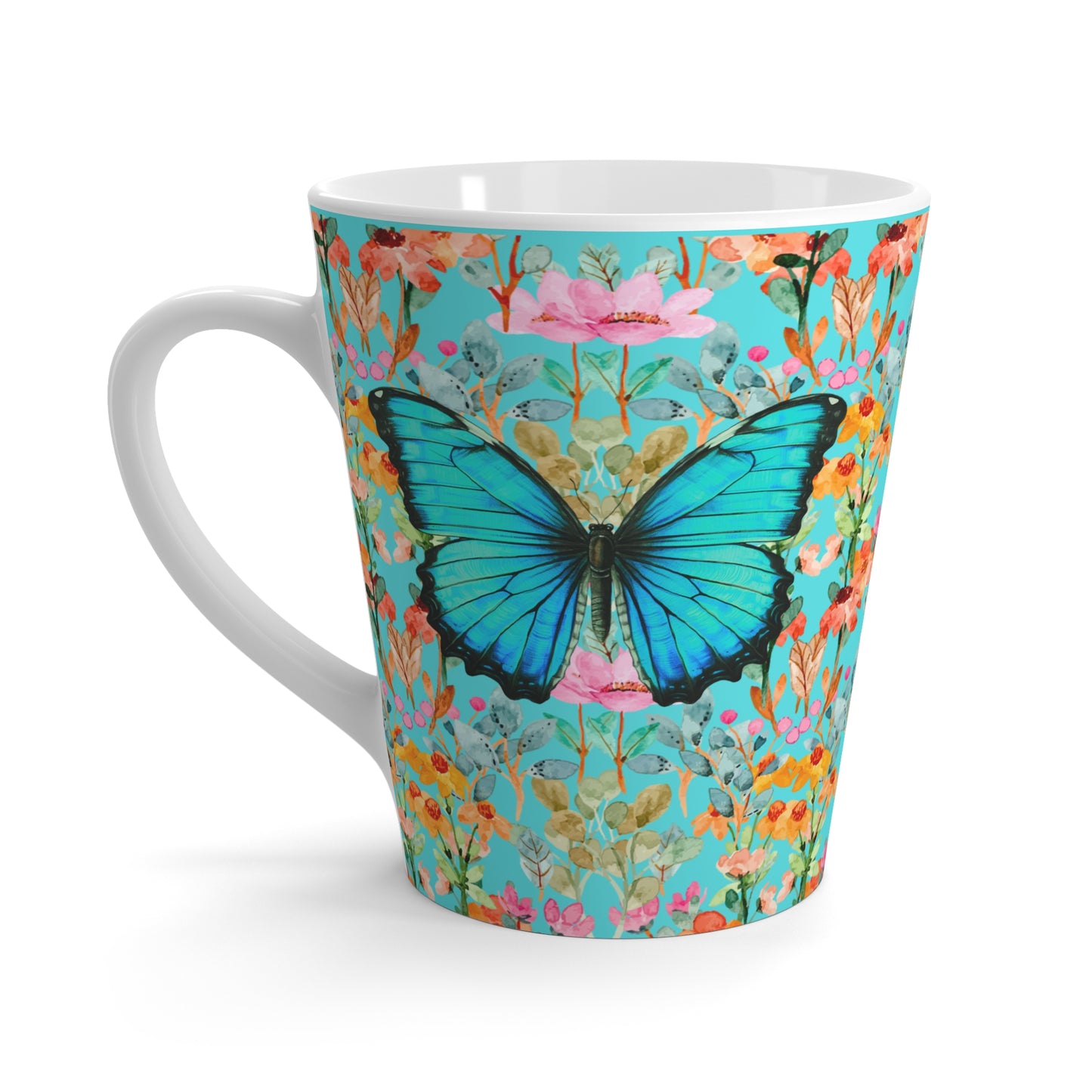 Wildflower Fields Turquoise Cappuccino Beverage Latte Mug
