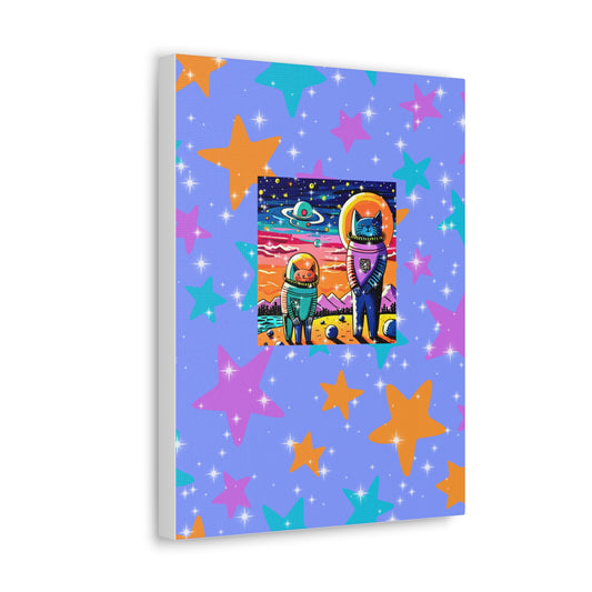 Sam and Rocky  Mars Expedition Galaxy Outer Space Astronauts Children's Art Canvas Gallery Wraps