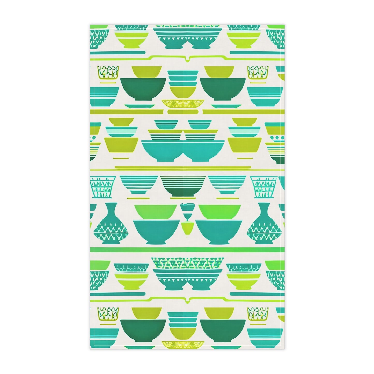 Midcentury Modern Vintage Mixing Bowls Lime Green Decorative Kitchen Tea Towel/Bar Towel