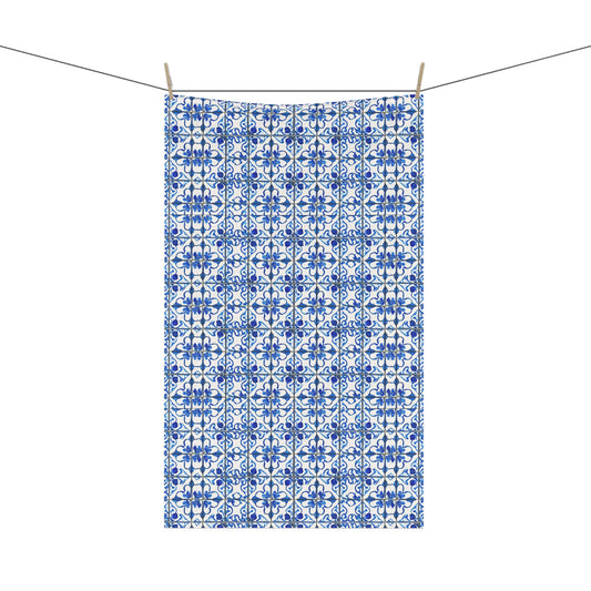 Amsterdam Cafe Blue and White Tile Decorative Kitchen Tea Towel/Bar Towel