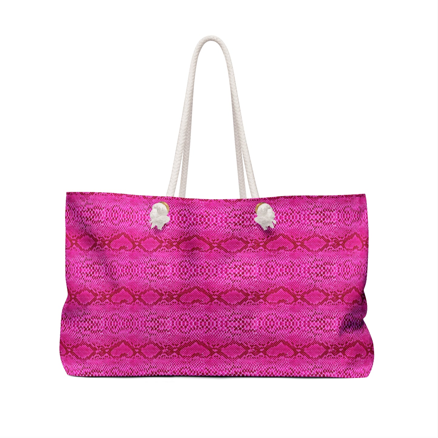 Pink Snakeskin Hot Pink Decorative Shopper Market Beach Weekender Bag