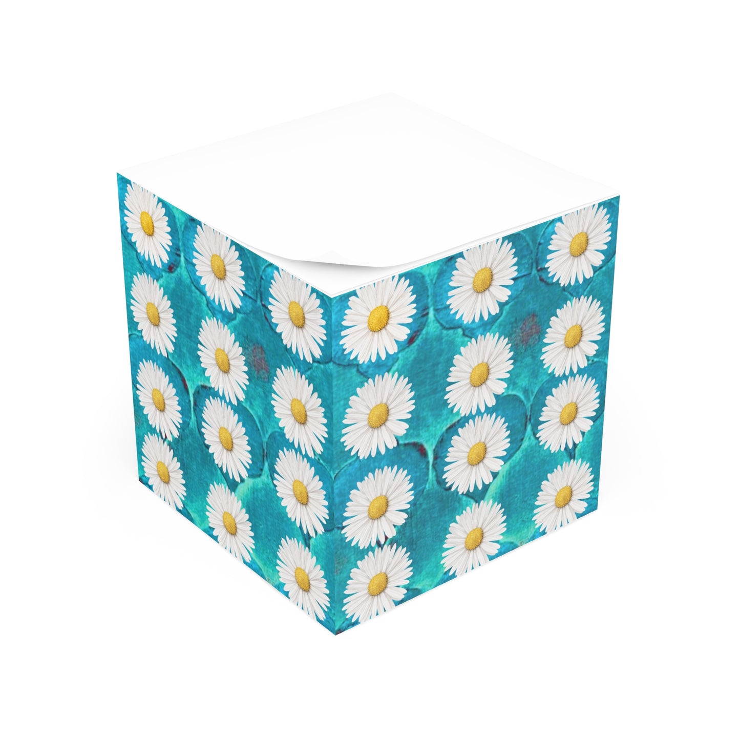 SageDaisy Living Logo Turquoise Arabesque Paper Note Cube