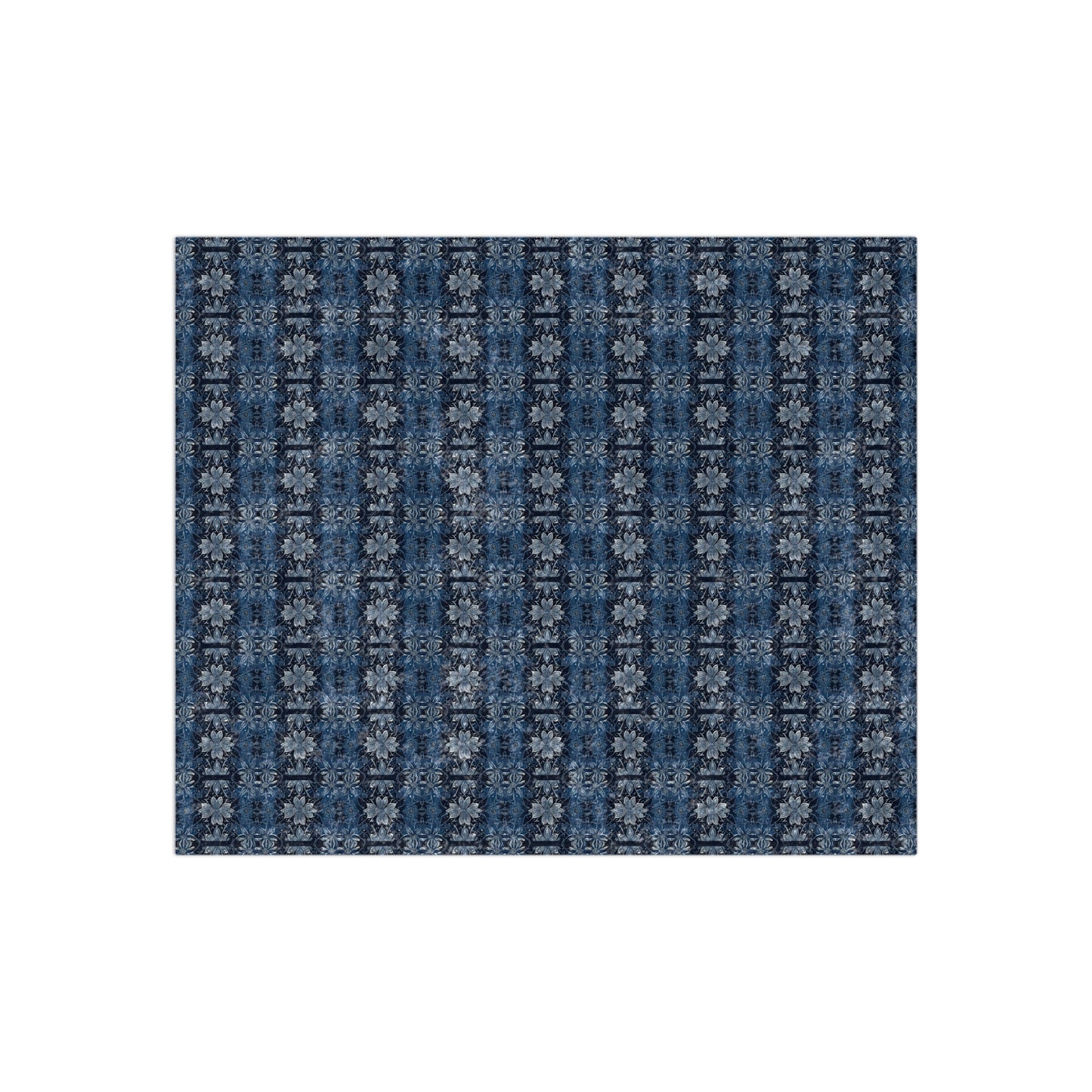 Island Navy Blue Batik Crushed Velvet Blanket