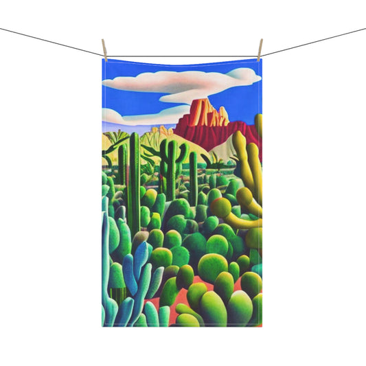 Yuma Desert Southwest Cactus Landscape Decorative Kitchen Tea Towel/ Bar Towel