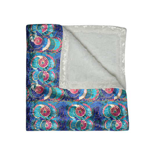 Cloisonne Sea Shell Crushed Velvet Blanket