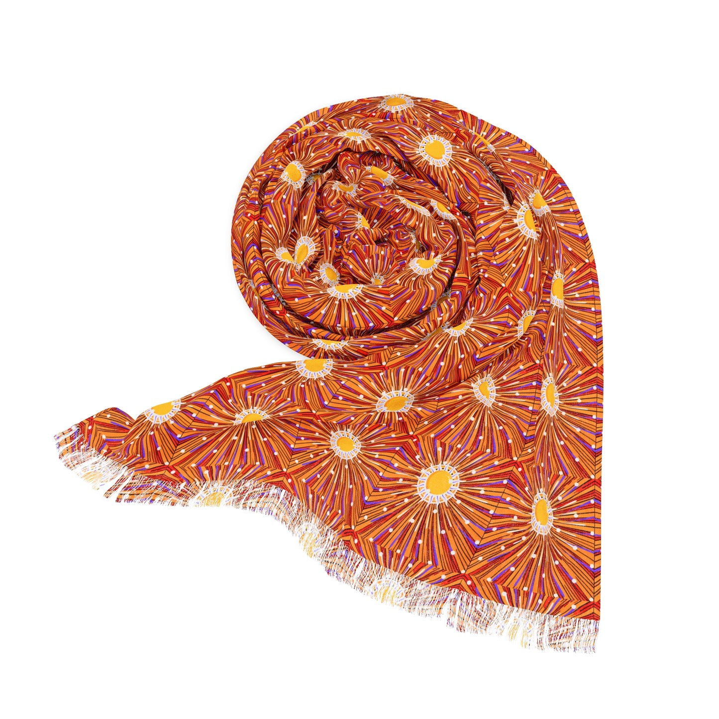 August Sunburst Decorative Light Scarf with Fringe