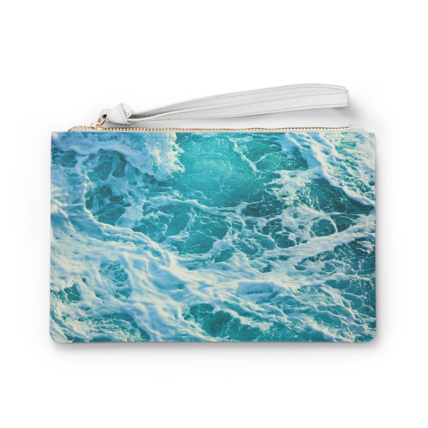 Ocean Blue Waves Coastal Beach House Decorative Pouch Clutch Bag