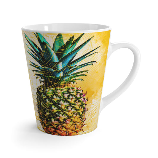 Yellow Watercolor Pineapple Cappuccino Tea Hot Beverage Latte Mug