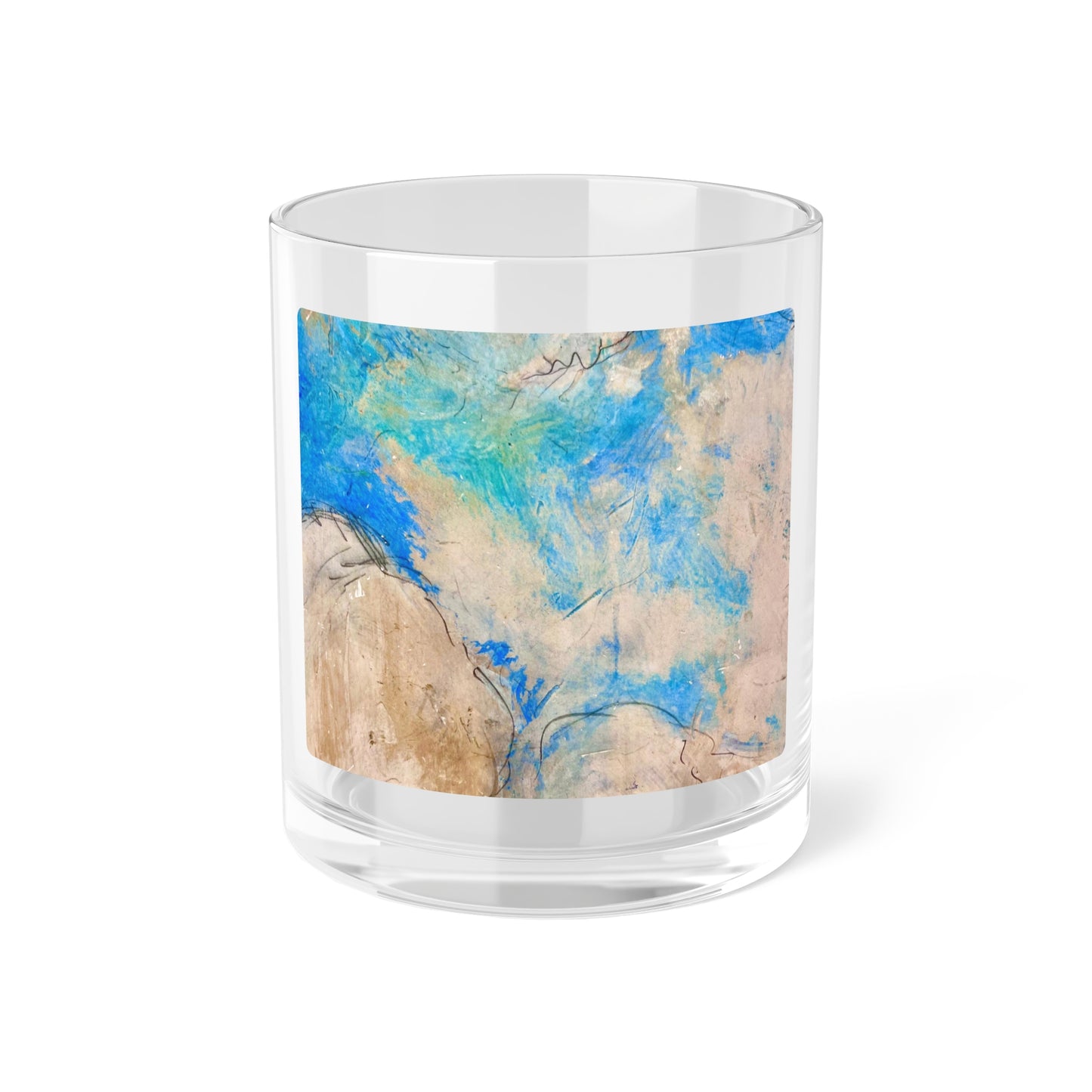 Fresco Clouds Italian Wall Painting Cocktail Party Beverage Entertaining Bar Glass