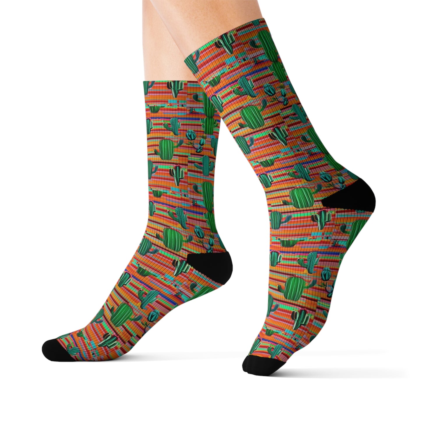 Cactus Vibes Decorative Pattern Sublimation Socks