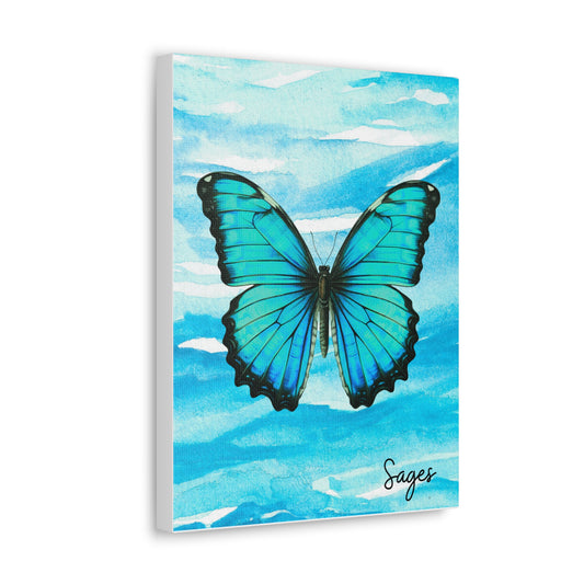 Butterfly Ocean Coastal Art Canvas Gallery Wraps