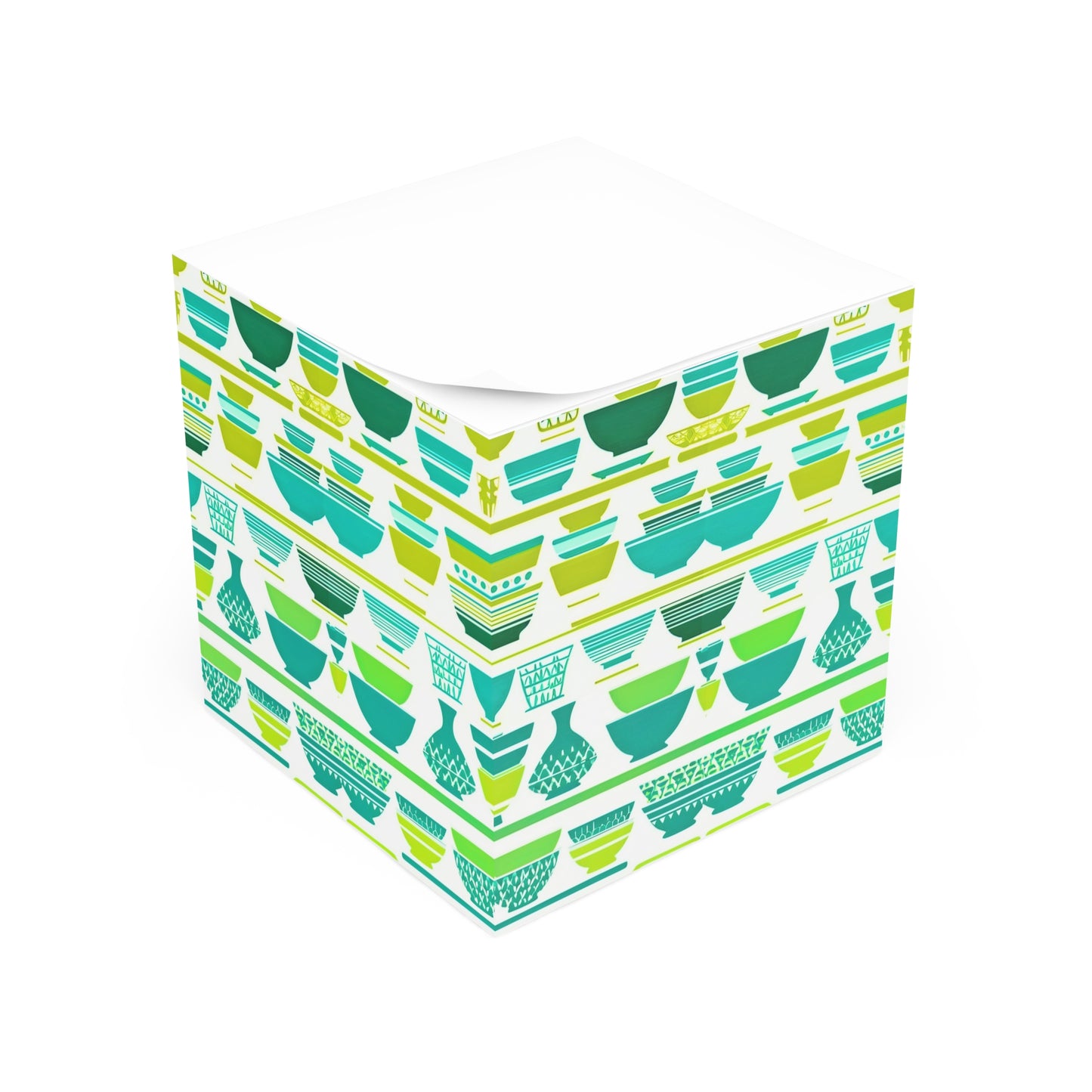 Midcentury Modern Vintage Mixing Bowls Lime Green Decorative Kitchen Paper Note Cube