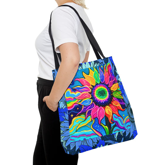 Electric Sunflower Collage Decorative Book Tote Bag