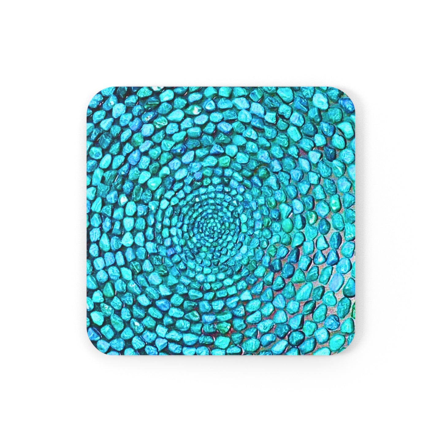 Turquoise Stones Jetty Cocktail Party Beverage Entertaining Corkwood Coaster Set