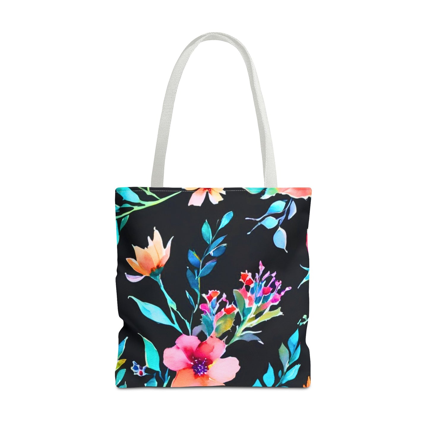 Midnight Floral II Watercolor Book Tote Bag