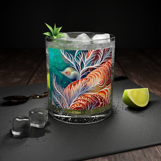 Coral Sea Ocean Life Art  Coastal Cocktail Party  Beverage Entertaining Decorative Bar Glass