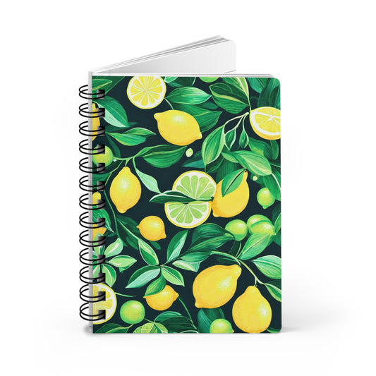 Lemon Grove Citrus Watercolor Painting Writing Sketch Inspiration Spiral Bound Journal