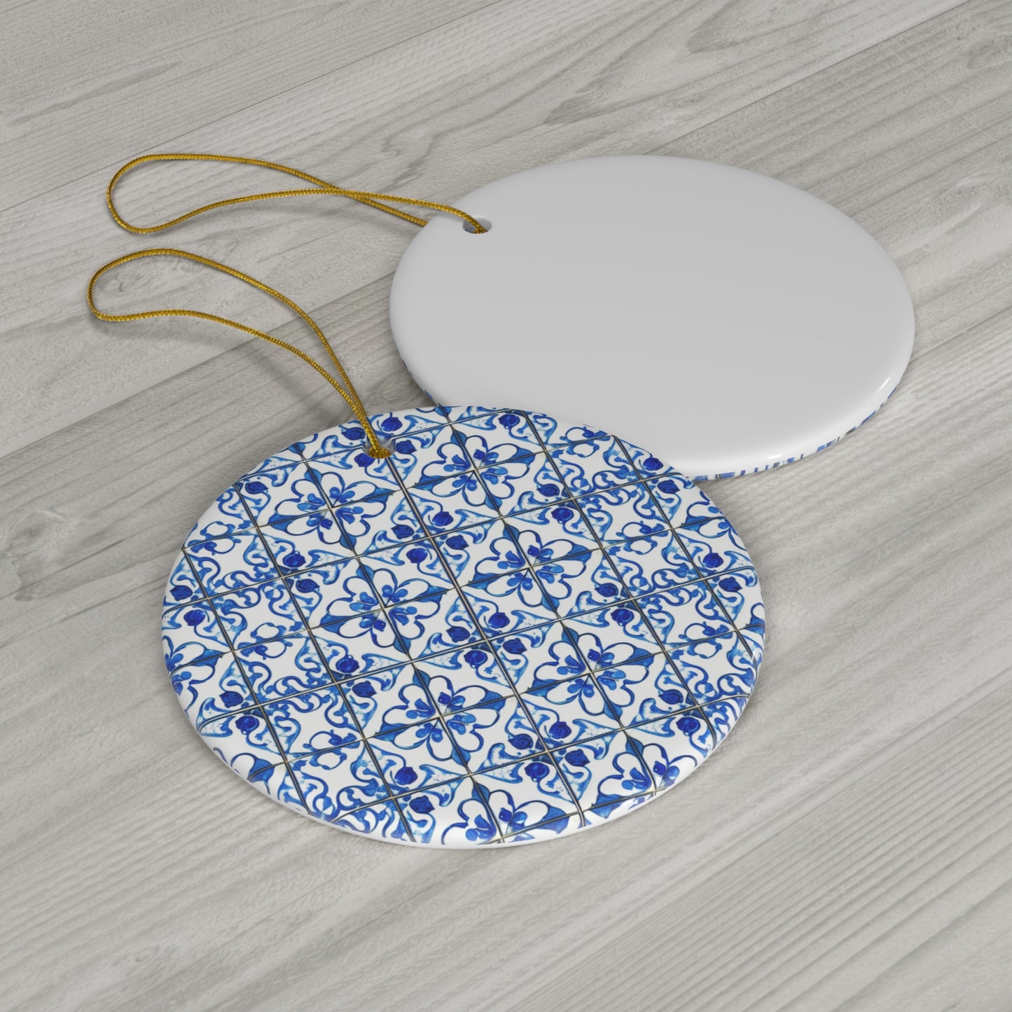 Amsterdam Cafe Blue and White Tile Decorative Ceramic Ornament