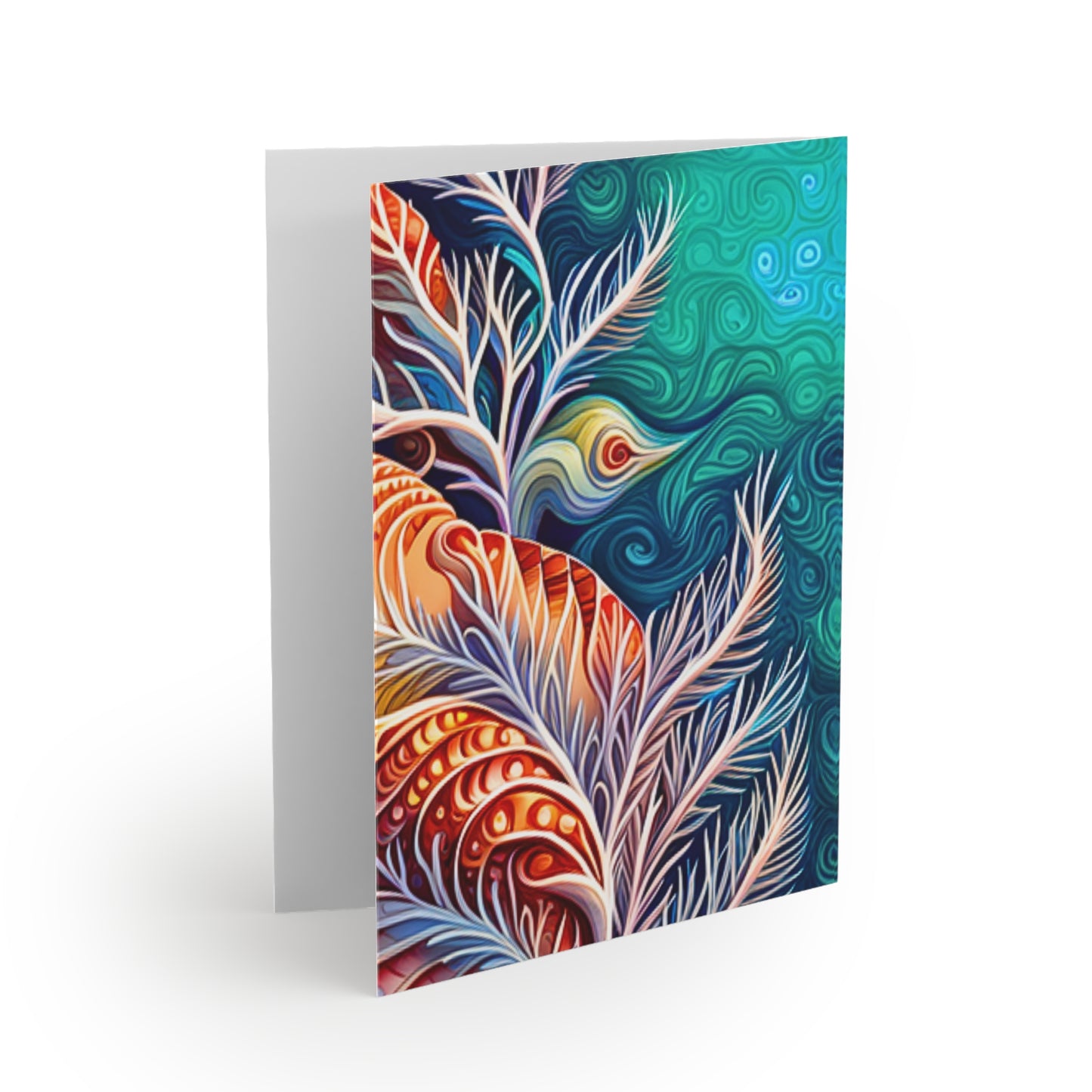 Coral Sea Ocean Coastal Life Decorative Art Note Greeting Cards (8 pcs)