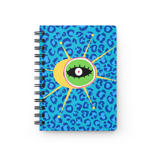 Quasar Eye Leopard MCM Turquoise Spiral Bound Journal