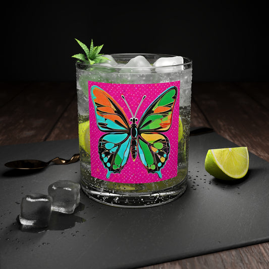 Modern Butterfly Pop Art 1960s Museum Gallery Cocktail Party Beverage Entertaining Bar Glass