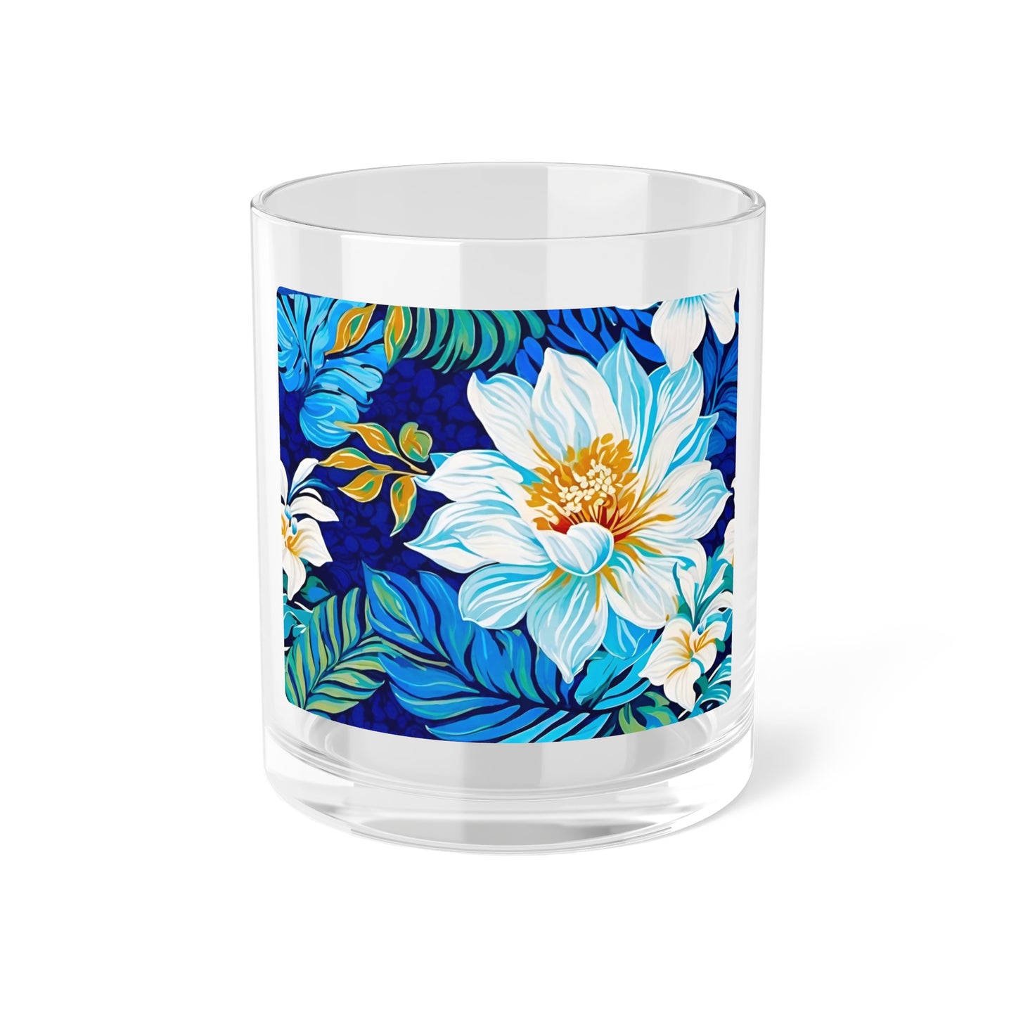 Hawaiian White Orchid Tropical Paradise Luau Cocktail Party Beverage Entertaining Bar Glass