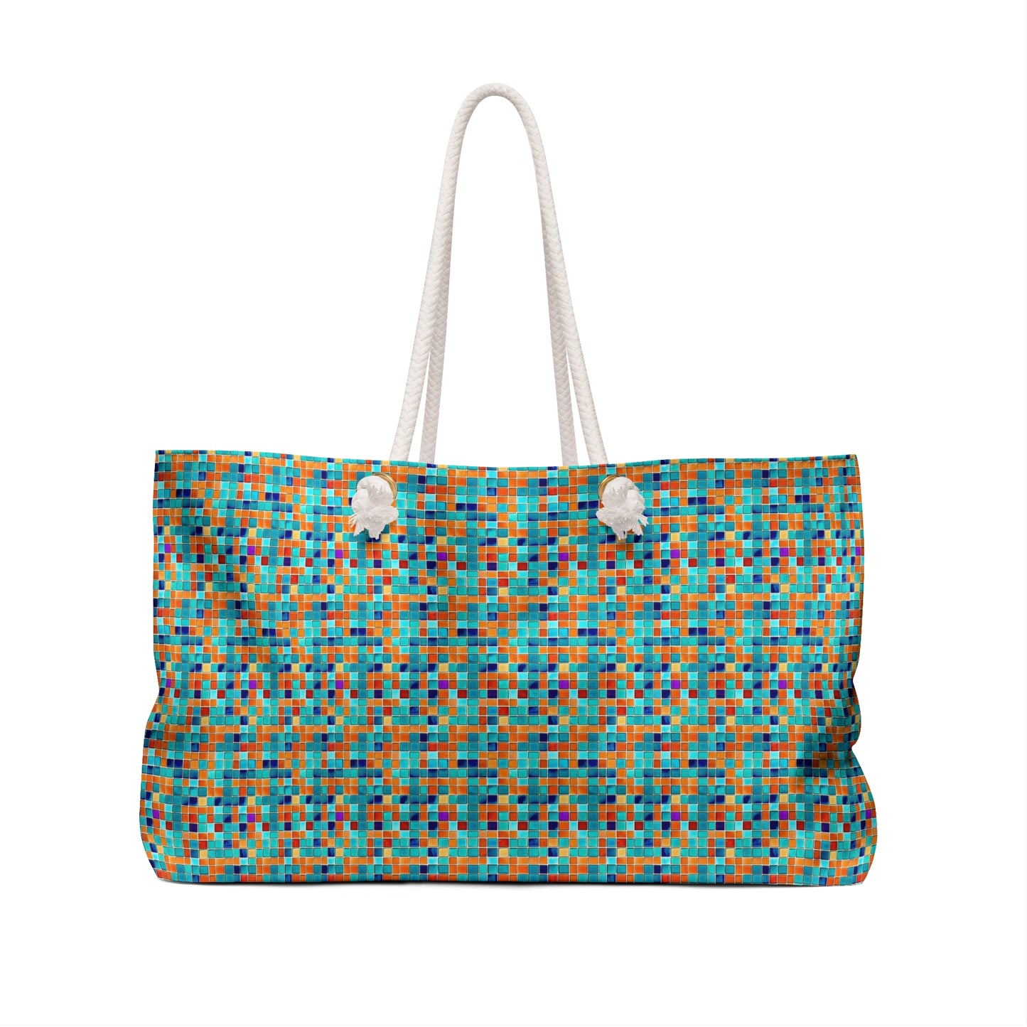 Fall Mosaic Jewel Tile Pattern Shopper Market Weekender Bag