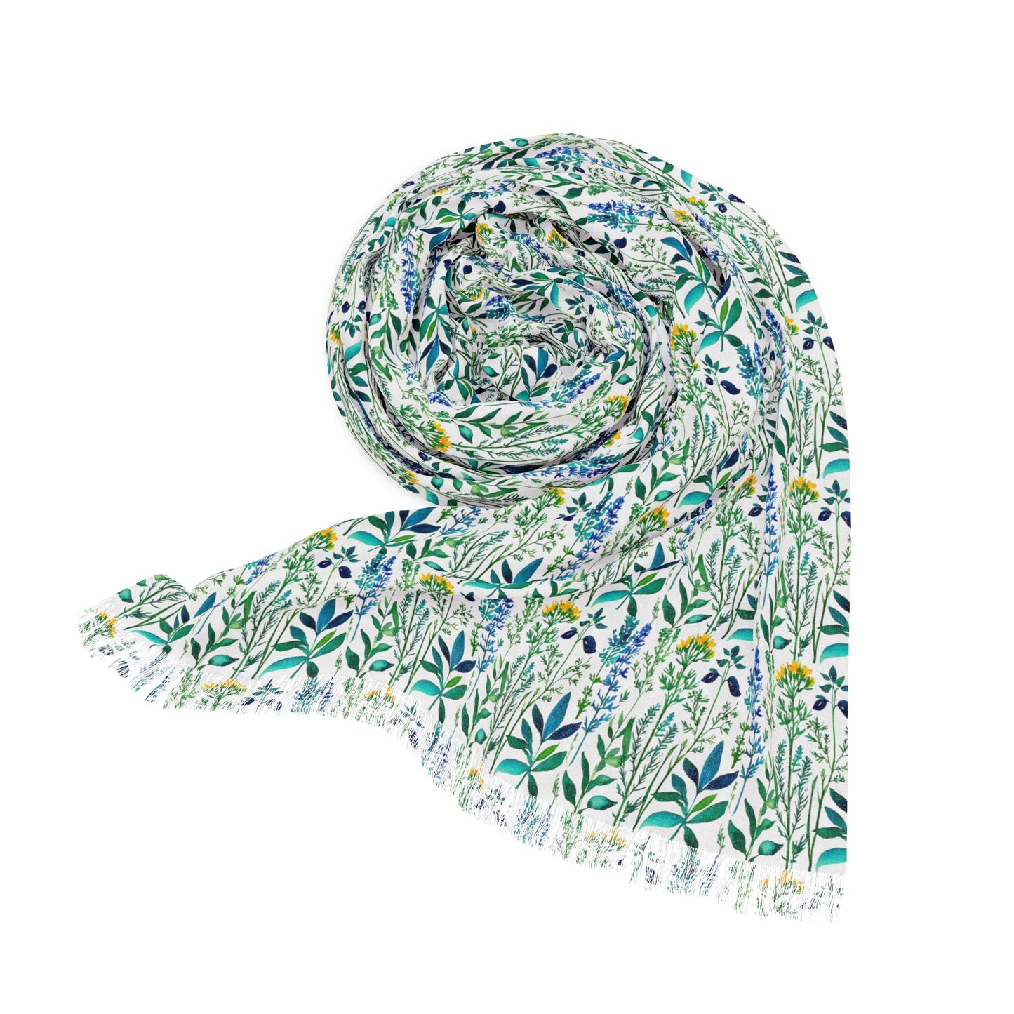 Spring Herbs Decorative Fashion Light Scarf with Fringe