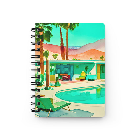 Weekend in the Palm Springs Desert Midcentury Modern Motel Travel Writing Sketch Inspiration Spiral Bound Journal