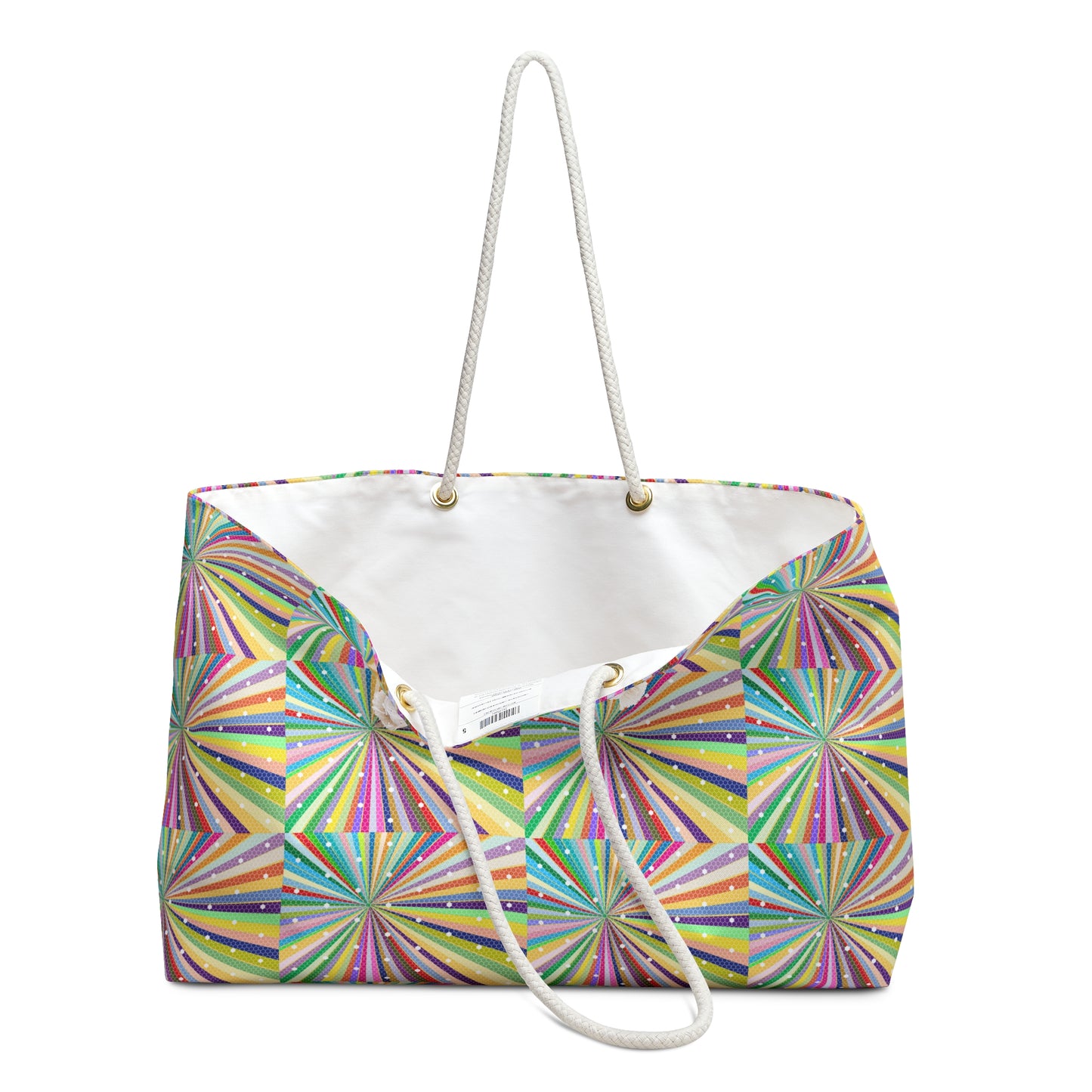 Spiral Spectrum Rainbow Decorative Shopper Market Beach Weekender Bag