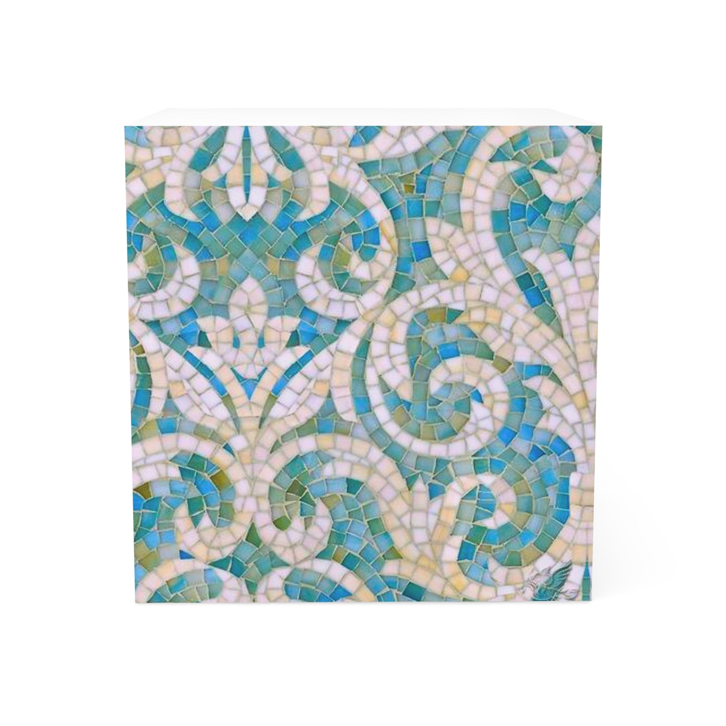 Aqua Mosaic Tile Decorative Paper Note Cube