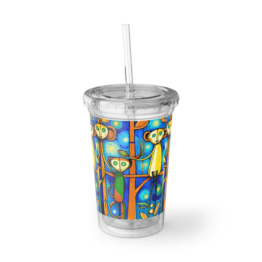 Rain Forest Monkey Family Cold Beverage Travel Suave Acrylic Cup