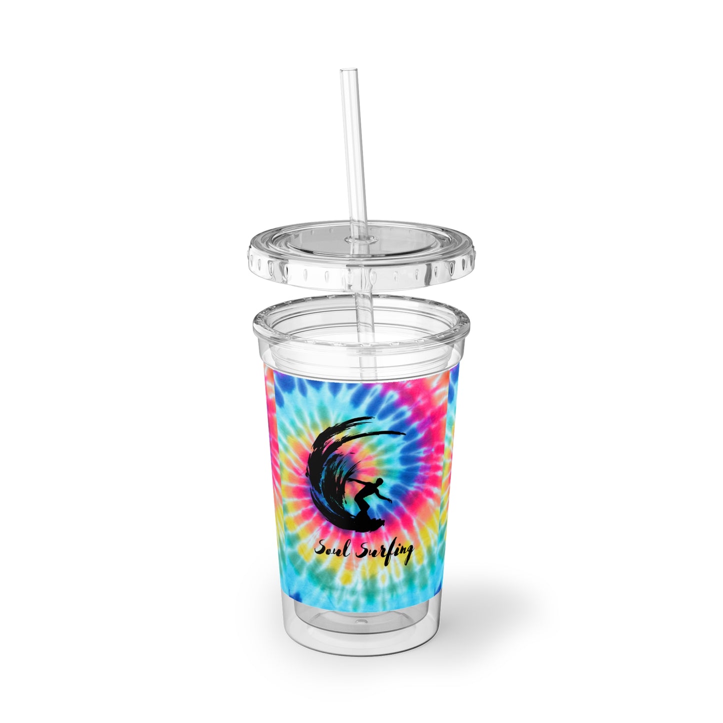 Soul Surfing Tie Dye Surfing Hang Ten 1970s Cold Beverage Suave Acrylic Cup