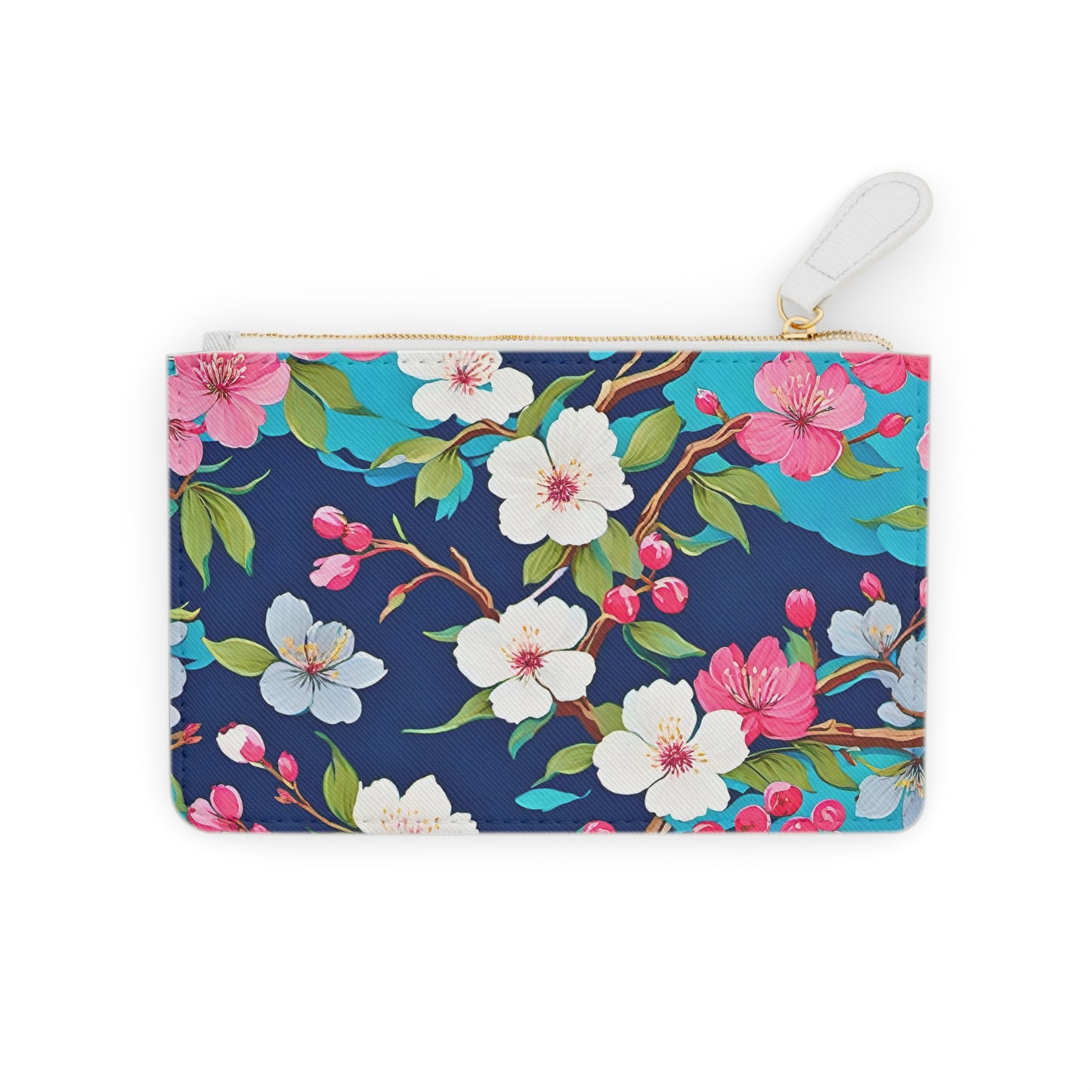Cherry Blossoms Japanese Floral Pink Coin Purse Mini Pouch Clutch Bag