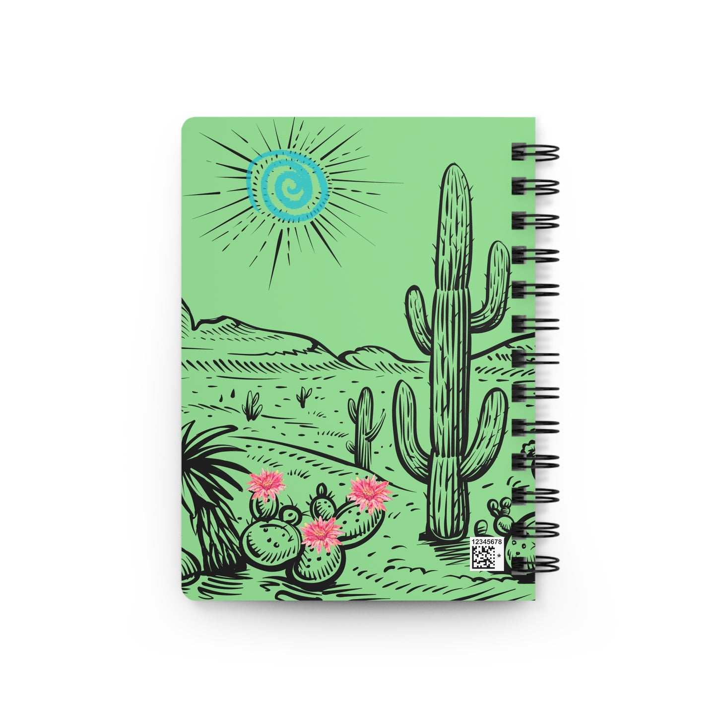 Blooming Cactus Southwestern Writing Sketch Inspiration Spiral Bound Journal