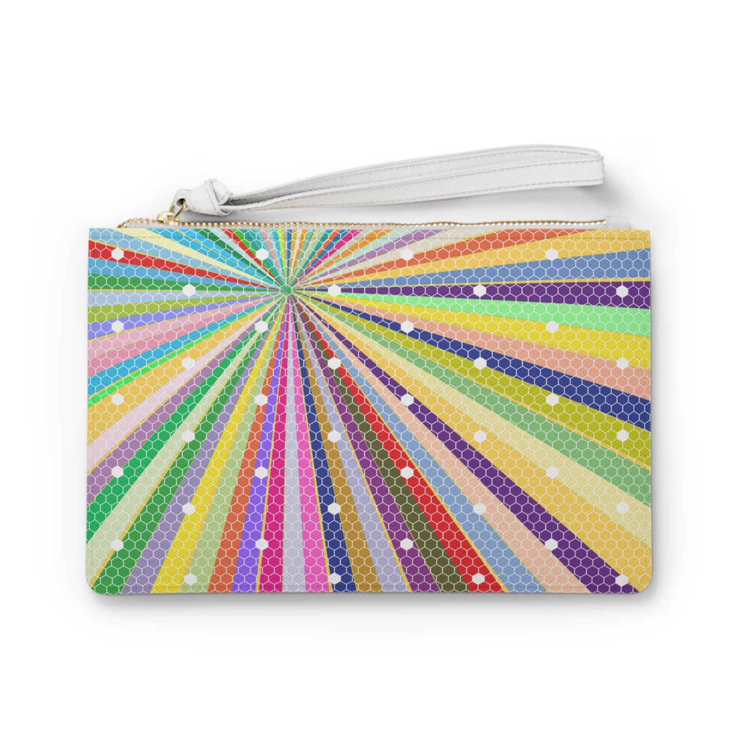 Spiral Spectrum Rainbow Holiday Vegan Leather Errands Evening Pouch Clutch Bag