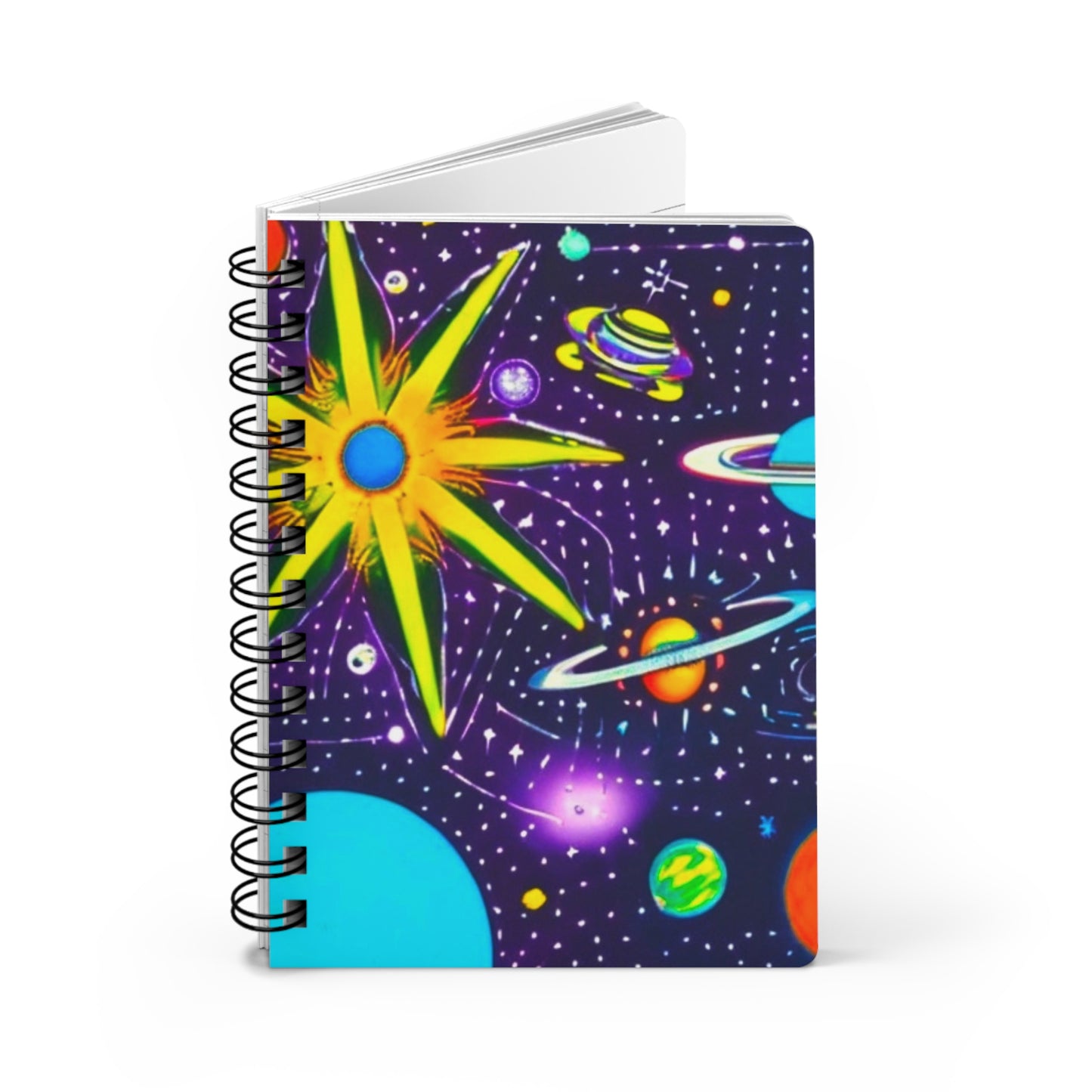 Bright Star Universe Saturn Planets Solar System Writing Sketch Adventure Spiral Bound Journal