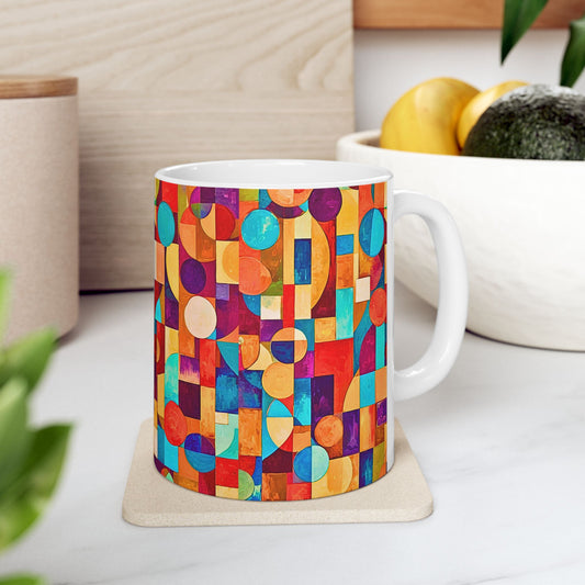 Painterly Cubist Coffee Tea Ceramic Mug (11oz)